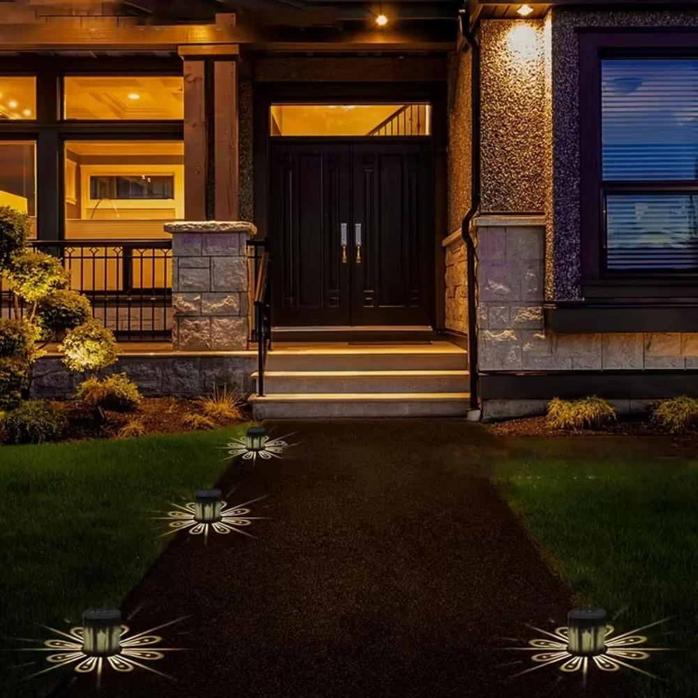 2/4PCS Solar Peacock Projection Lights Waterproof Outdoor LED Wall Lamp Solar Fence Light for Yard Garden Lawn Christmas Decoration