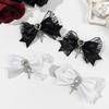 Heart-shaped Lace Cross Bow Hair Clip, Gothic Fashionable Headwear, High-end Hair Accessory for Girls