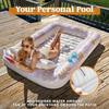 JOYFY Opblaasbaar Zonnebad Zwembad Lounger Vlot 215 x 145 cm Extra Groot Zwembadvlotten Volwassene met Kussen 4-in-1 Zonnebad Bad Vlotter