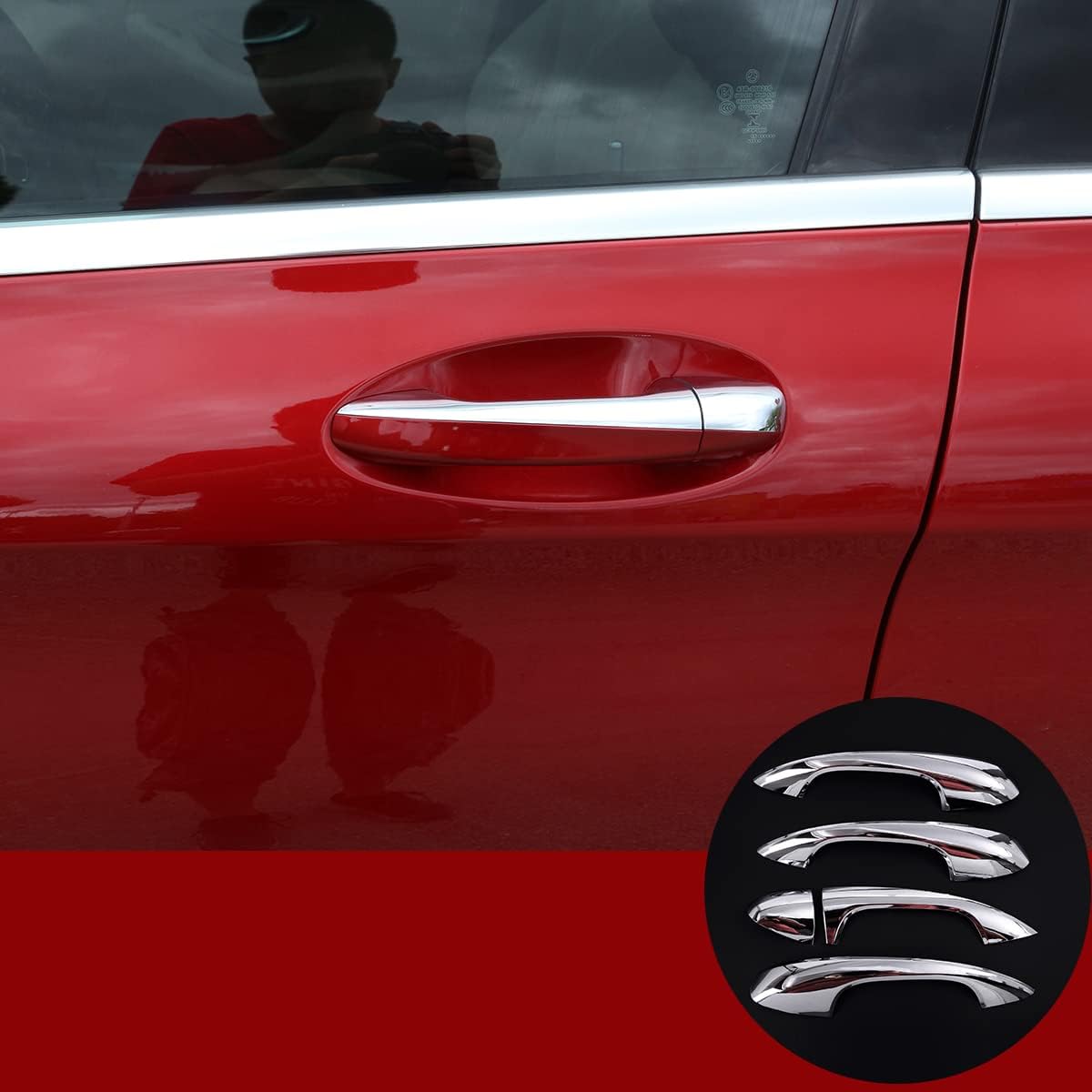 

TINKI ABS Bright Silver Style Exterior Door Handle Cover Trim fits for Mercedes-Benz C GLC W205 2018-2020 Exterior and Interior Accessories