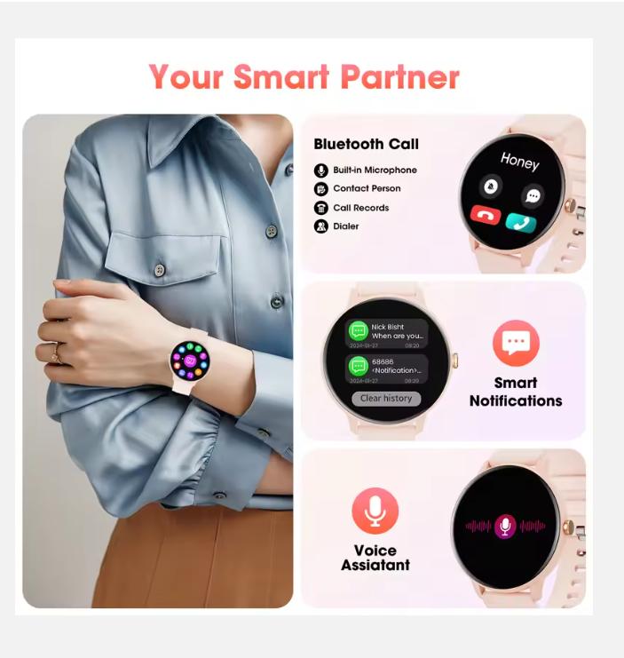Karchilor 2025Women'S Smartwatch Bluetooth Call 1.39 Touch Screen Smart Watches for Men Health MonitoringIp67Waterproof Fitness