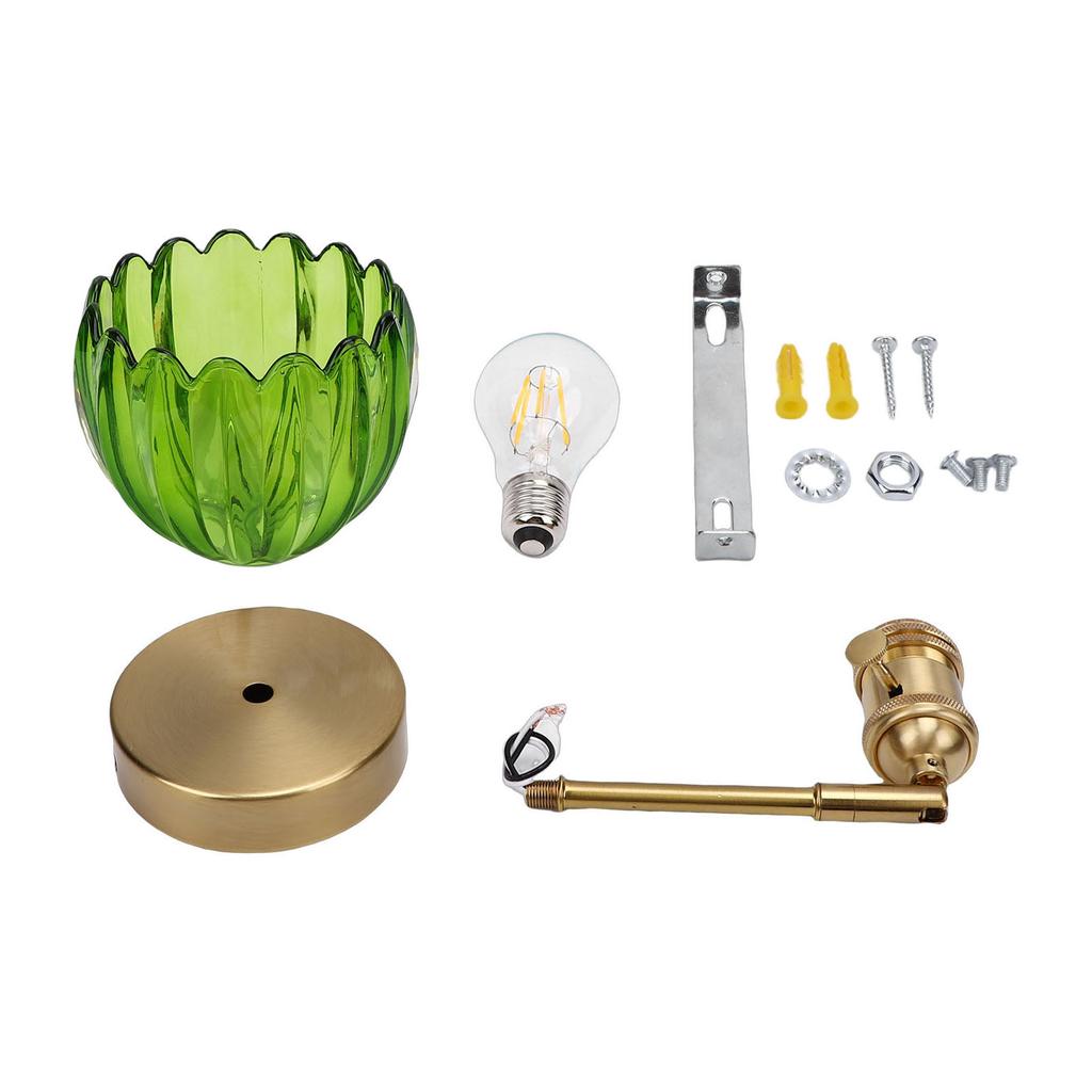 Wall Sconce Glass Lampshade Minimalist Aluminum Alloy Vintage Wall Lamp for Cafe Bedroom Restaurant