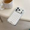 Ins Korean Style Polka Dot Apple 16/17 ProMax Airbag Leather Texture Phone Case, IP15 Large Hole, New Style for 14