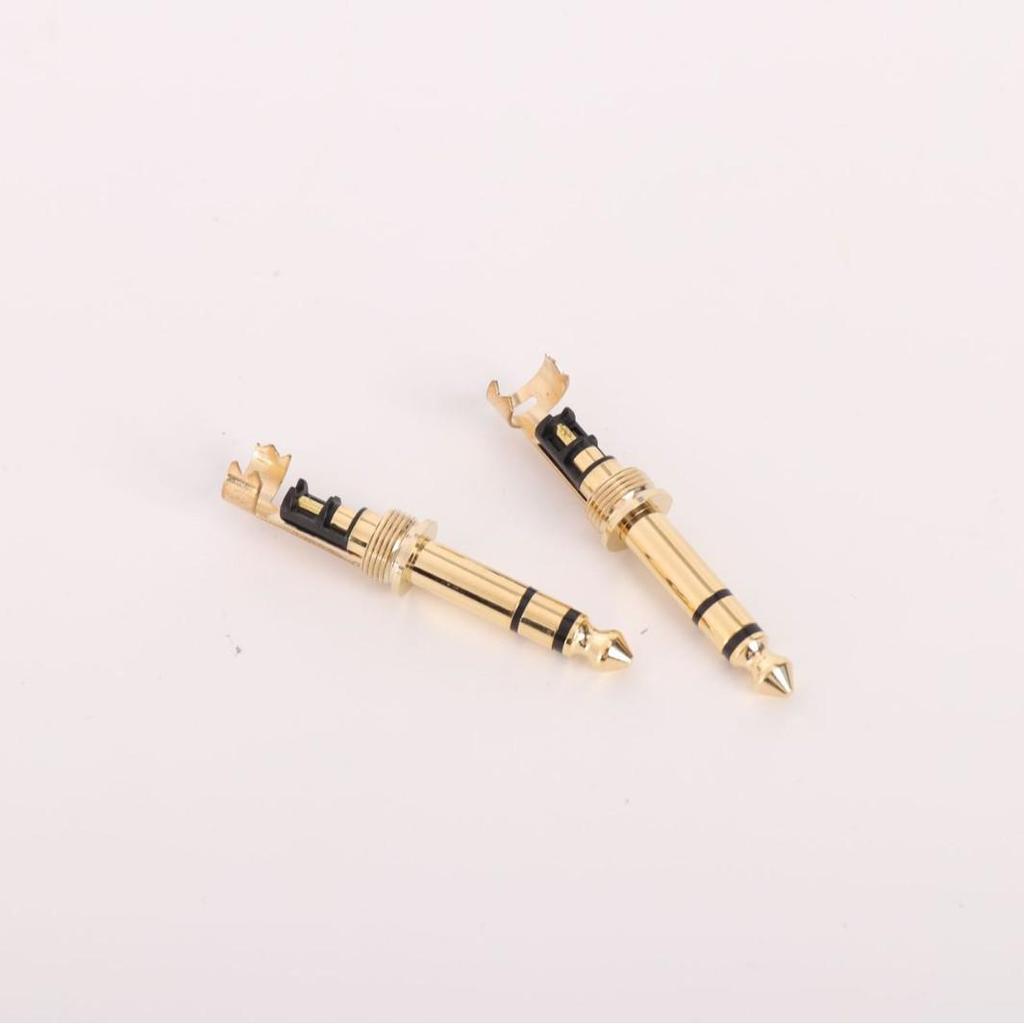 6.35mm Stereo Connector: Gold Plated, High Conductivity, Corrosion Resistant, with Wire Clip and Teeth.