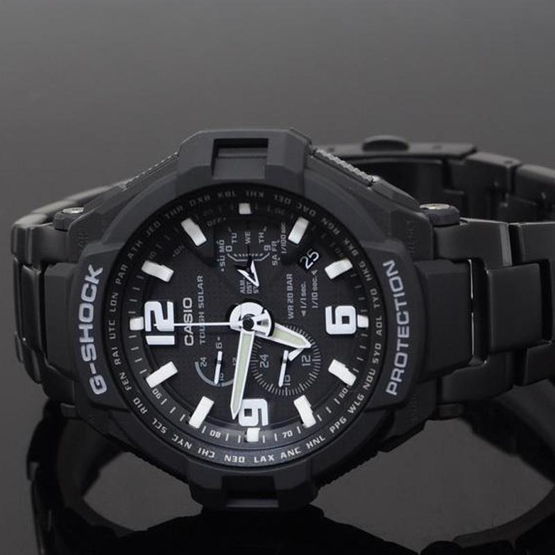 Casio Shockproof, Antimagnetic, Multifunctional Running Sports, Solar Quartz Movement, Japanese and Korean Watches, Men's Watches, Black G-1400D-1A
