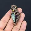 Ruby Zoisite Gemstone Pure Copper Wire Wrapped Handmade Jewelry Pendant For Gift