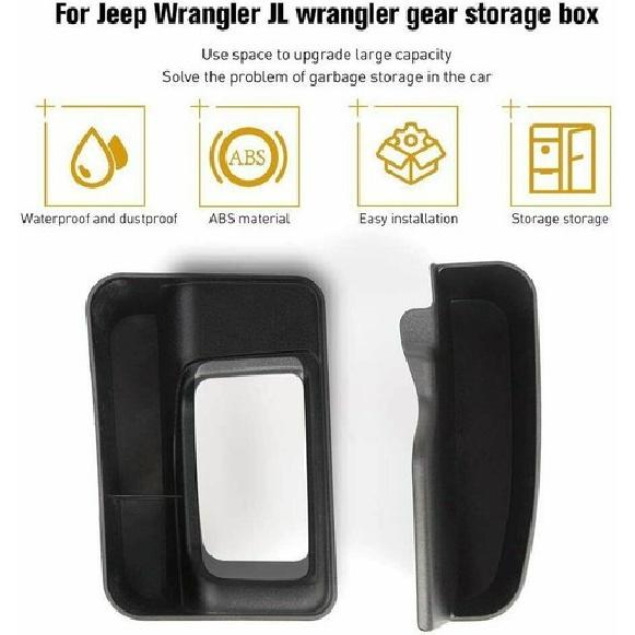 2X Gear Shift Side Storage Box Organizer Tray for Jeep Gladiator JT/JL  2018+
