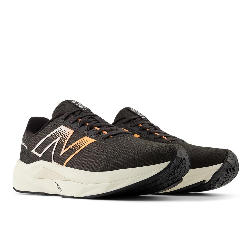New Balance FuelCell Propel v5 Running Shoes Lightweight Cushioned Sneakers for Road Running and Training - Black/Orange (CB5) (Size27.5 cm D)