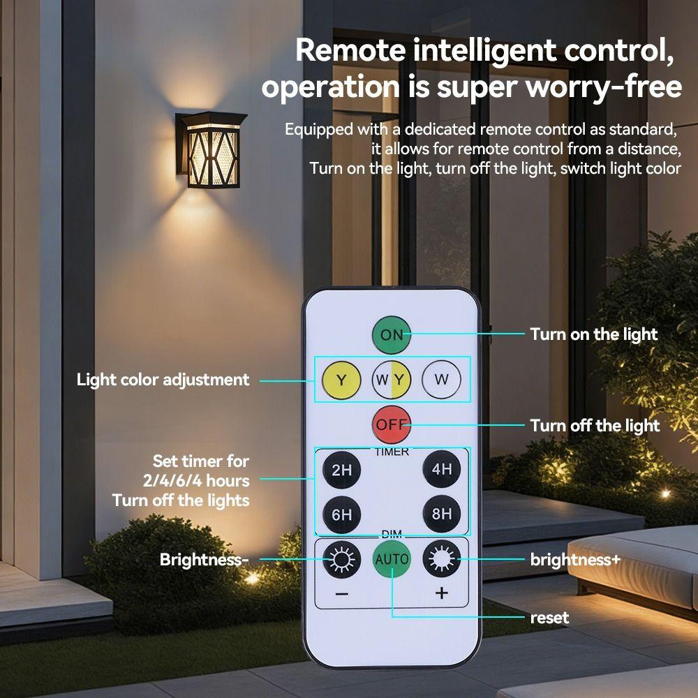 IP54 Rating Solar Wall Lights Waterproof Intelligent Wall Sconce Decorative LED Solar Lamp Patio