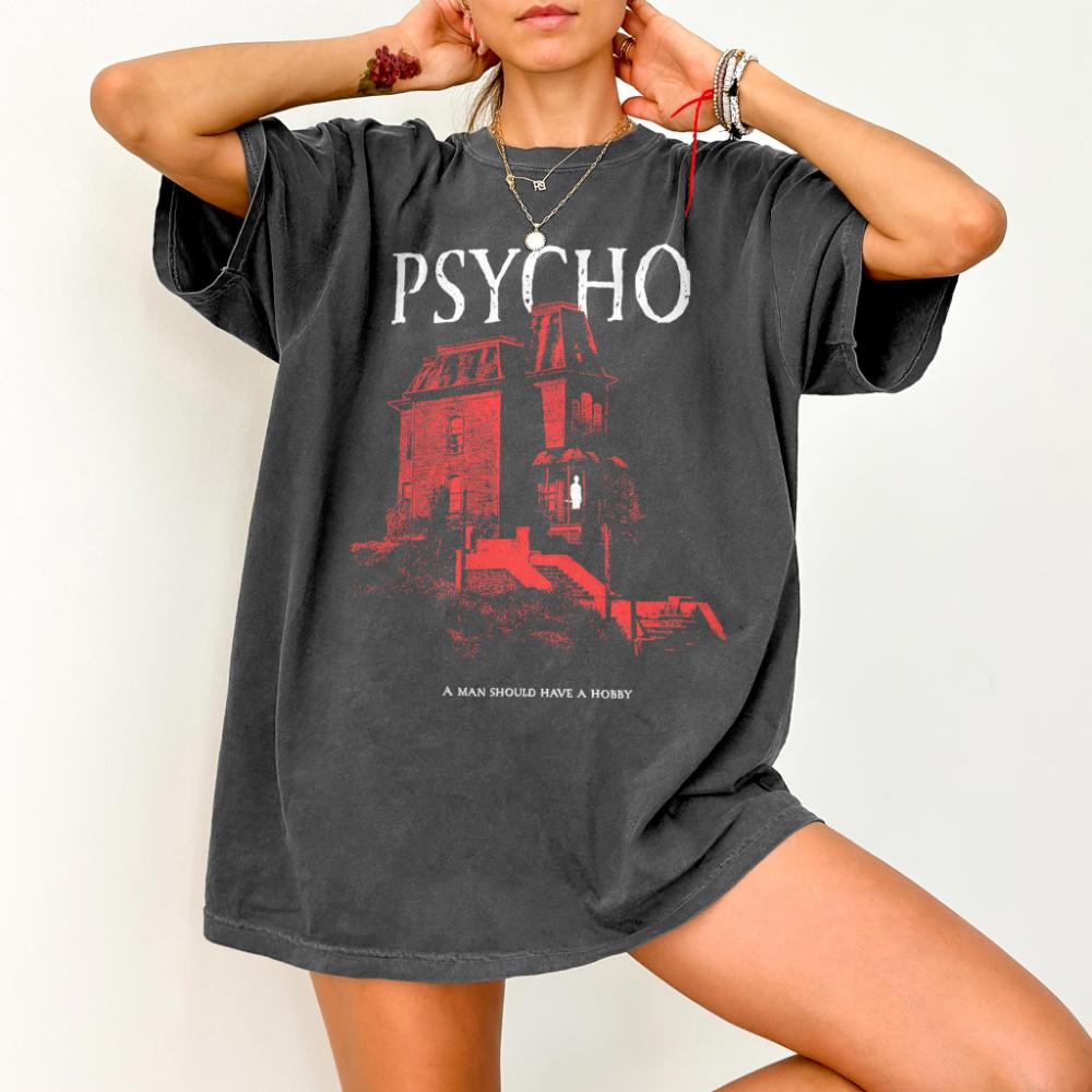 Bates Motel Silhouette TShirt Cult Classic Horror Cinema Tee Shirt Graphic Short Sleeve Shirt Unisex Unisex Women AllSeason