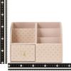 Francfranc Embossed Desk Organizer, Large, Pink, Drawer-Style Storage Box for Stationery and Small Items