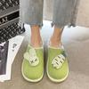 Cute Cotton Linen Slippers for Women - Silent Indoor Home Footwear for Spring and Autumn