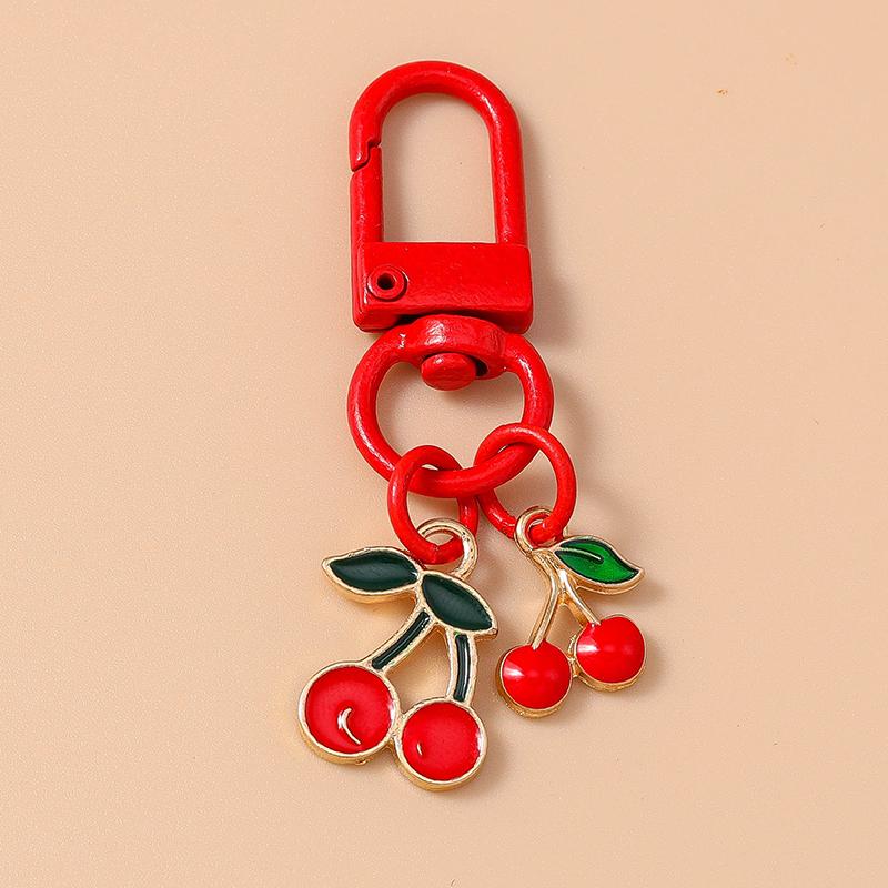 Fashion Enamel Avocado Cherry Keychain Fruit Key Ring Pendants for Women Girls Handbag Decor DIY Key Chain Jewelry Gifts