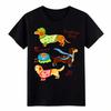 Cute Fashion Dachshund Dogs Lucky Pet Graphic Unisex Casual Cotton T Shirt