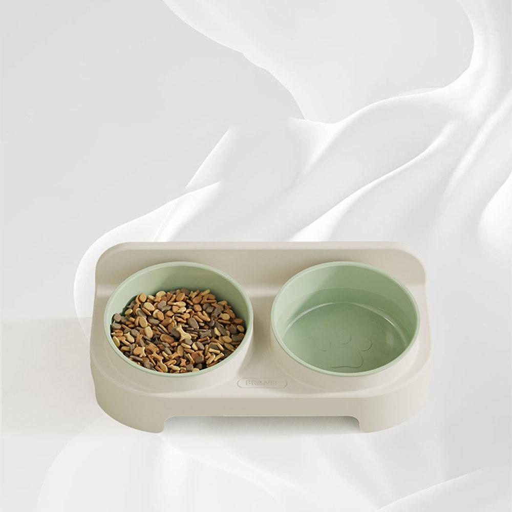 Ecological Cat Bowl, Double Bowl Set, Inclined Mouth Food and Water Bowl for Cats, Also Suitable for Dogs,