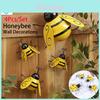 Metal Bee Wall Art Indoor And Outdoor 3d Sculpture For Garden And Bedroom Decorations