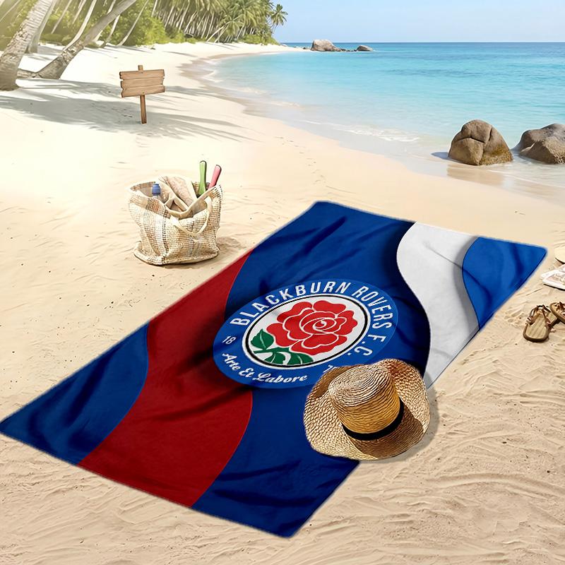 Blackburn Rovers Fußball Print Strandtuch, Großes Weiches Schnelltrocknendes Handtuch für Strand Camping Schwimmen
