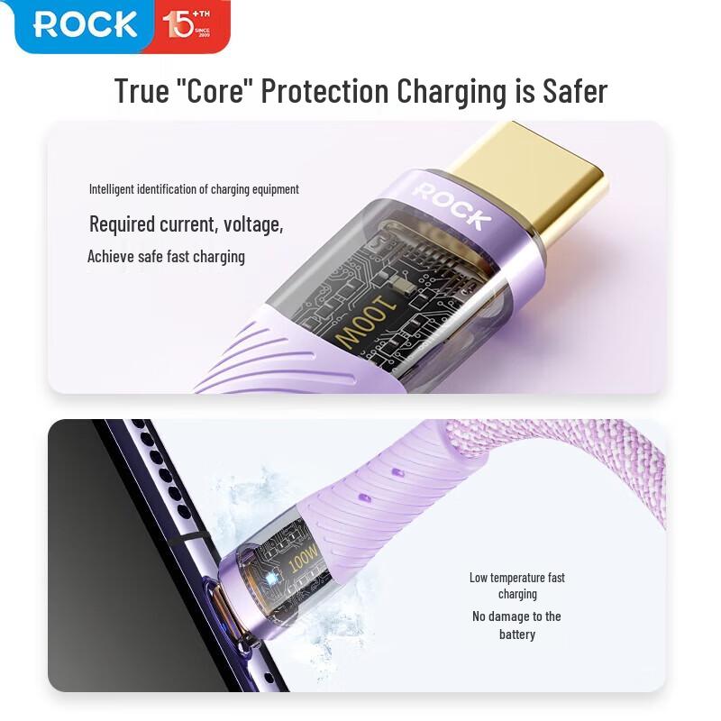 ROCK Z21 100W Type-C to Type-C Transparent Fast Charging Cable