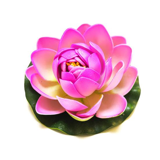 Floating Artificial Lotus Flowers with Lotus Leaf Realistic Faux Pond Plants Ornament for Lake Pool Aquarium Water Decoration