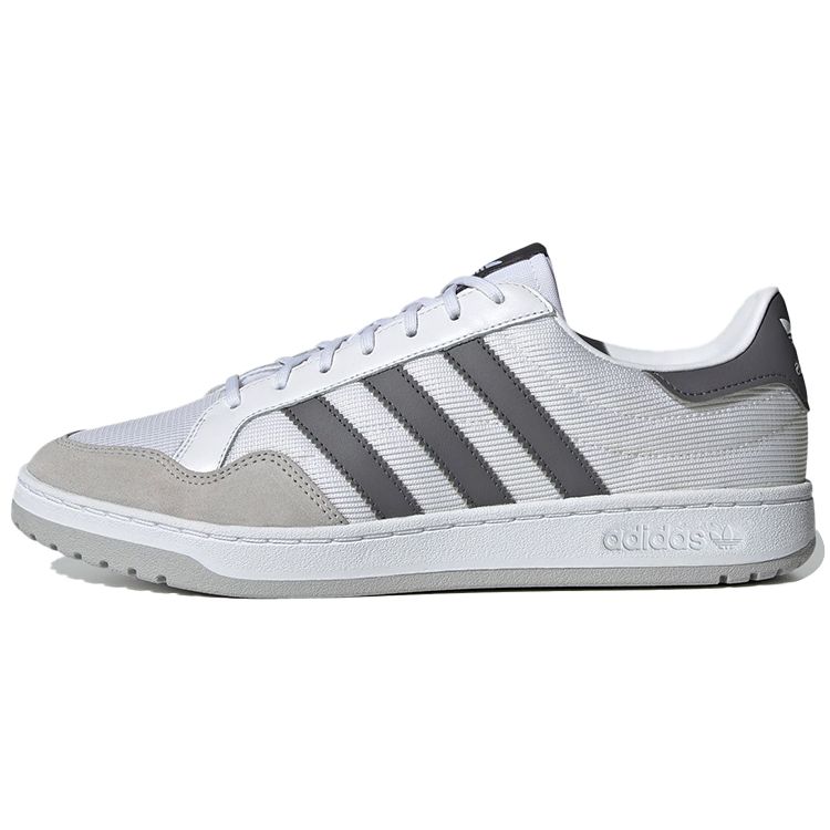 Adidas Originals Team Court Durable Shock Absorption Low-Top Skate Shoes Unisex Sneakers White Gray FY5370