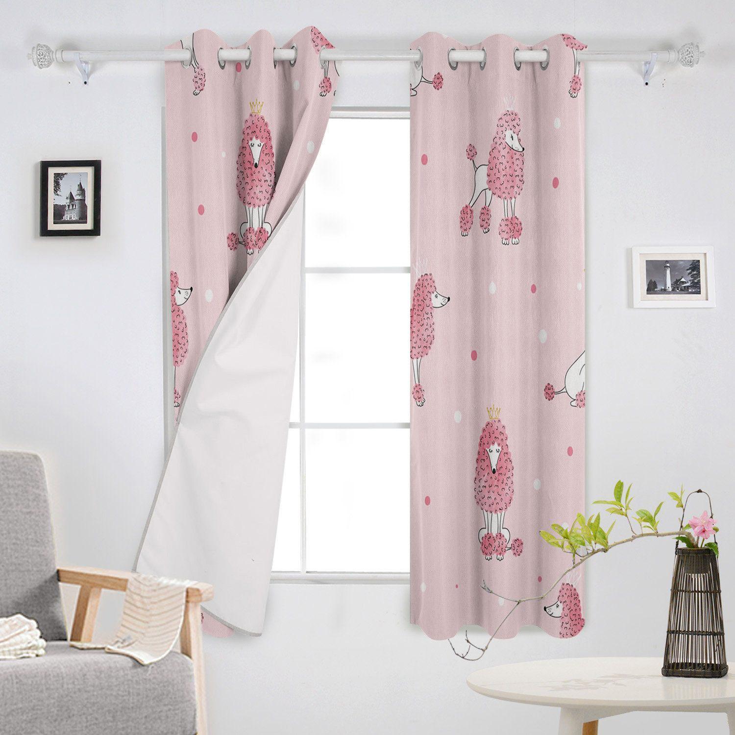 Животное Розовая Собака Милый Пудель Новые Простые Шторы Украшения Дома Шторы Современные — фото 3