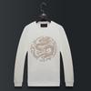 Men's Plus Size Chinese Dragon Crew Neck Sweatshirt - Spring/Autumn Trendy Loose Fit Top