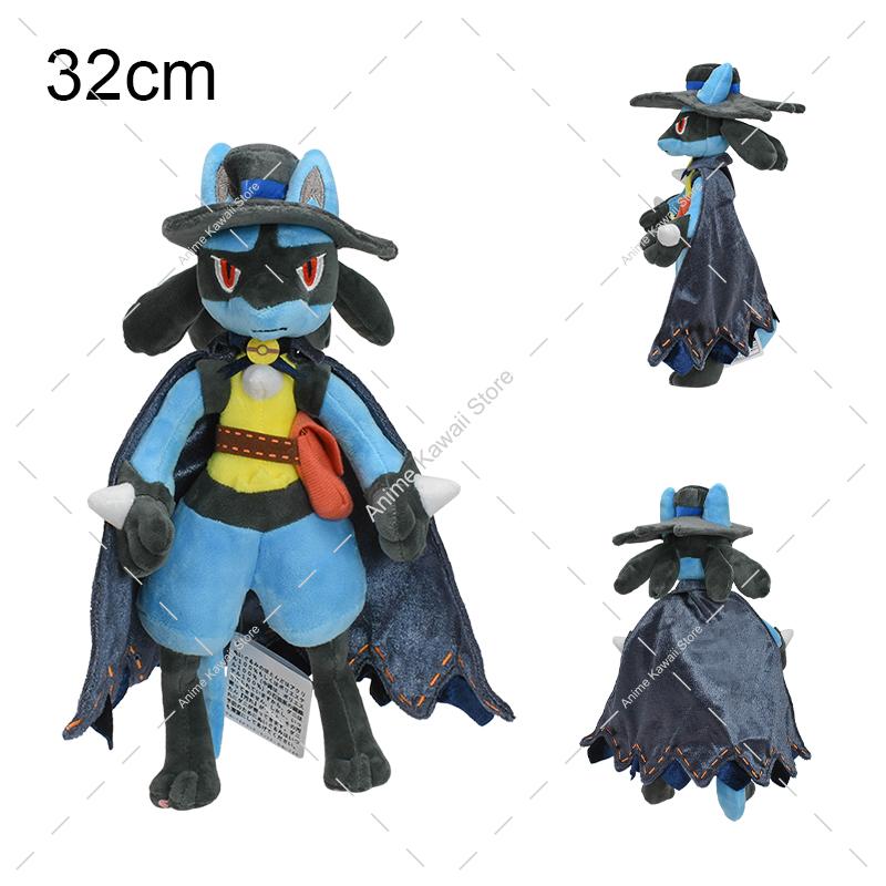 16-31cm Standing Lucario Shiny Plush Doll Cute Mega Riolu Animal Stuffed Quality Peluche Toy Children Halloween Gifts