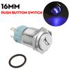 12V 16mm LED Push Button Switch Horn Switch Momentary Blue LED Light Waterproof for Car Bost