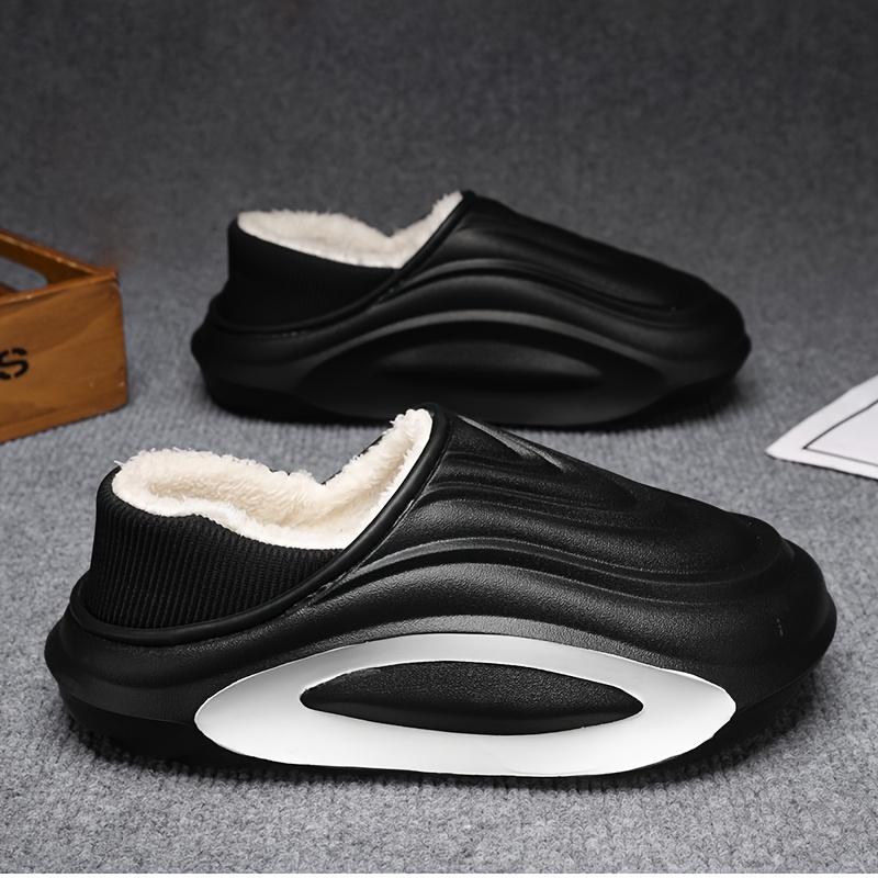 Winterverdickte Rutschfeste Gefütterte Hausschuhe Leichte EVA Indoor Outdoor Heim Freizeitschuhe mit Weichem Stofffutter