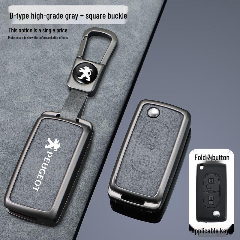 Leder Schlüsseletui für Dongfeng Peugeot 408/308/3008/4008/2008/5008 Metallmodelle
