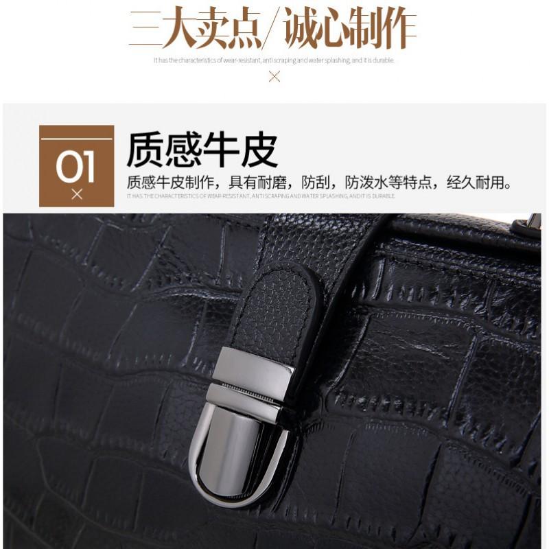Vintage Alligator Pattern Fashionable Large-capacity Leather Doctor Bag Commuting High-quality Women's Portable Shoulder