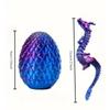 Uovo di Drago Stampato in 3D con Modello di Drago Completamente Articolato Mobile Girevole Ornamento da Tavolo Articolato Giocattolo per Bambini