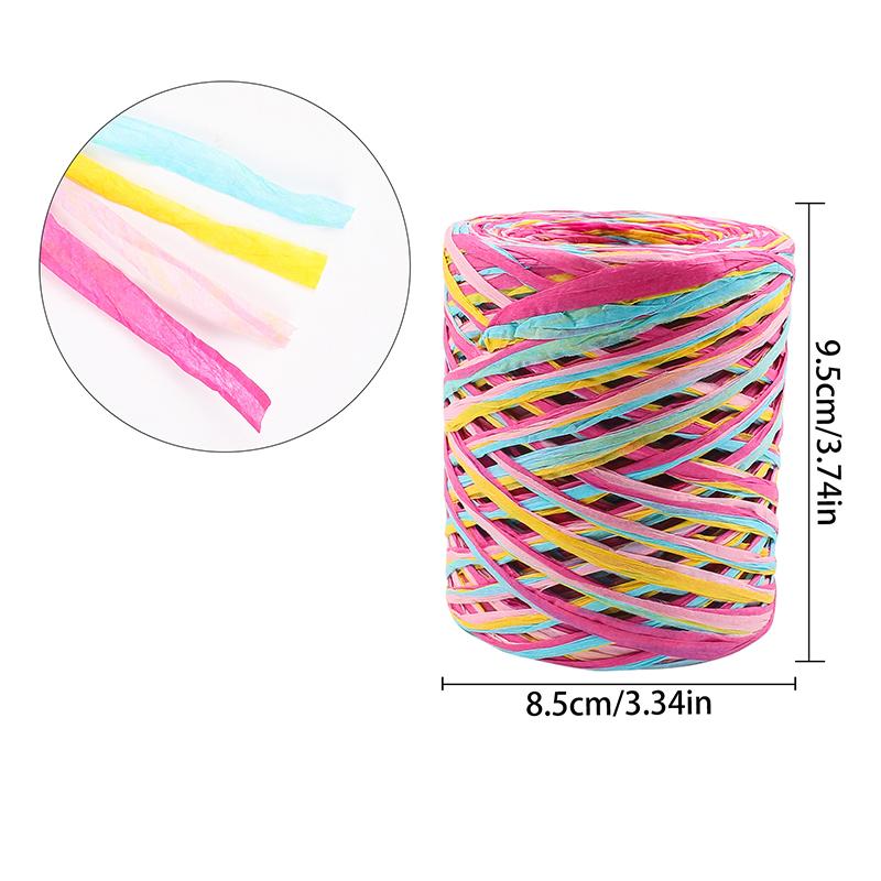 1Roll Paper Rope DIY Weaving Decorative Paper Rope Lafite Grass Creative Handmade Gift Colorful Packaging Rope Bouquet Packaging