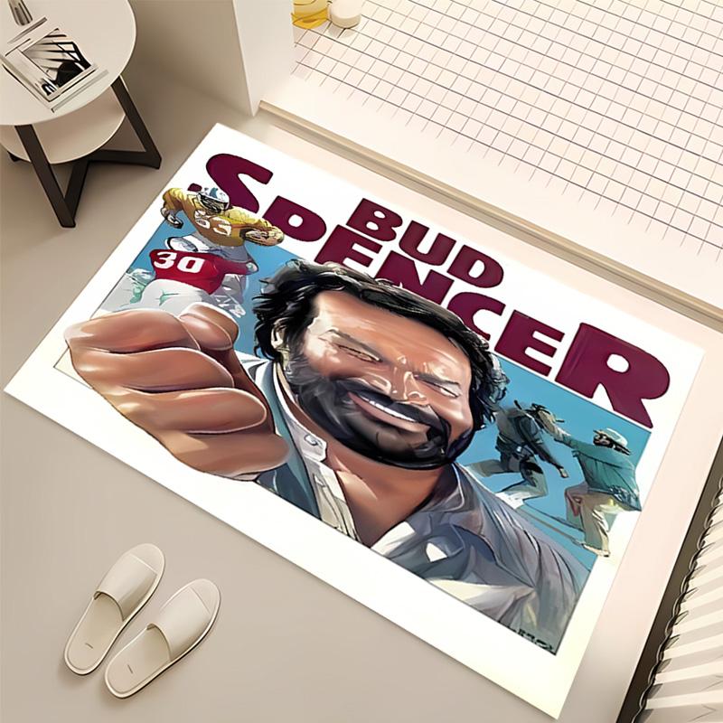 1 pièce Tapis de zone imprimé Terence Hill et Bud Spencer - Tapis d'intérieur doux, lavable et antidérapant, Tapis décoratif pour salon, bureau à domicile, Décoratif de bureau