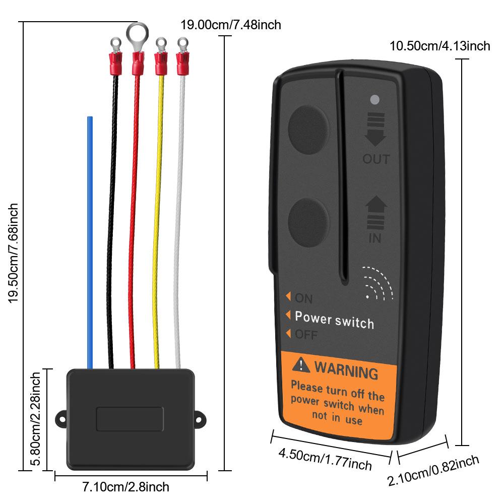 Wireless Remote Control Recovery Kit 2.4G 12V 24V Electric Winch Switch Controller for Jeep Off-road ATV Trailer 72W Universal