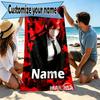 Custom Name Personalized Makima Chainsaw Man Print Beach Towel, for Trip Camping Beach Party Home Decor, Birthday Gift for Family & Friends