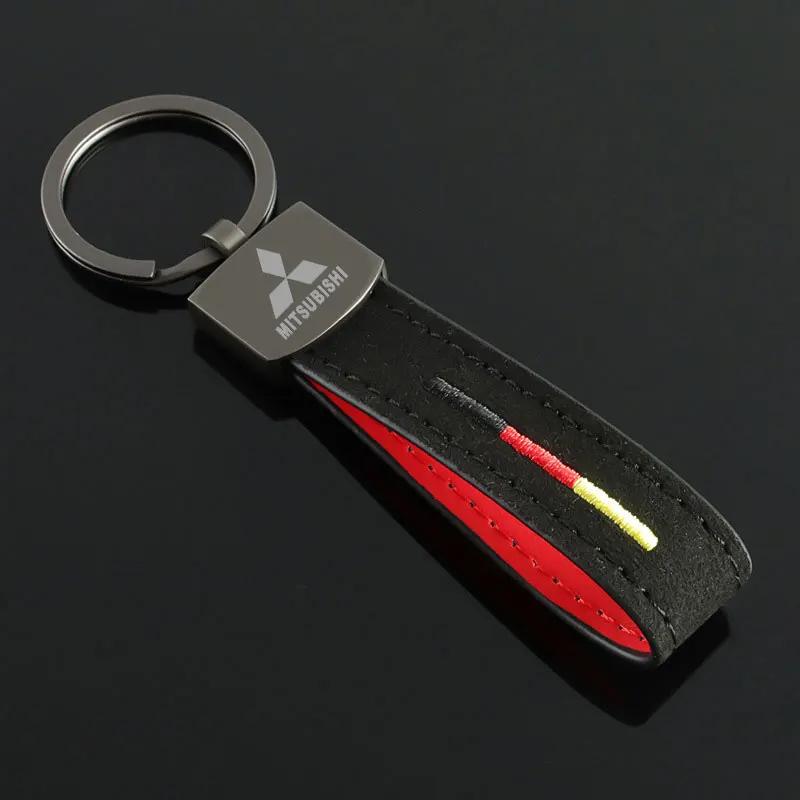 

Suede Key Chain Car Emblem Keyring Pendant Key Fob for Mitsubishi ASX EVO Lancer Montero Delica Pajero Galant Eclipse Cordia