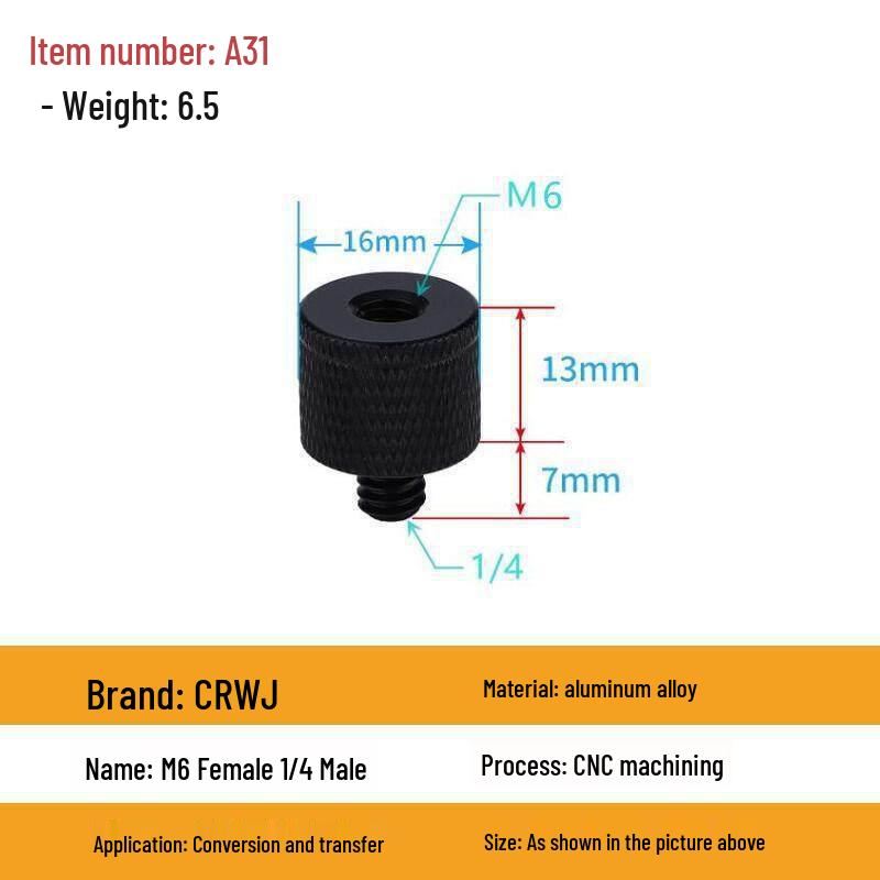 1/4 to 3/8 M4 M5 M6 M8 Screw Adapter for Tripod, Pan/Tilt Camera, Hot Shoe Mount & Light Stand