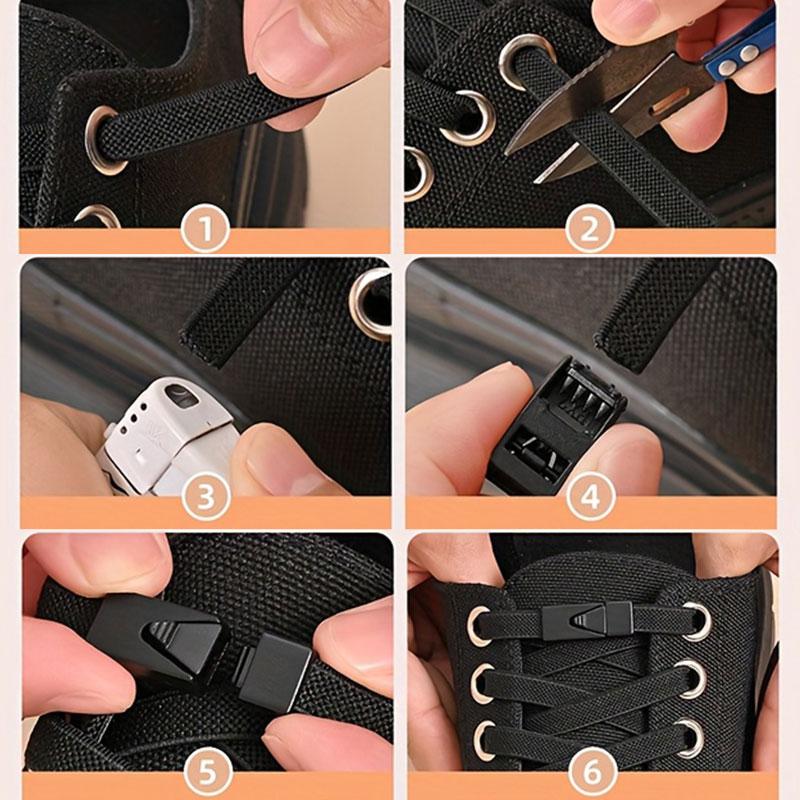 1 Pair 8mm No Tie ShoeLaces Press Lock Shoe laces Without Ties Elastic Laces Sneaker Kids Adult Widened Flat Shoelace for Shoes