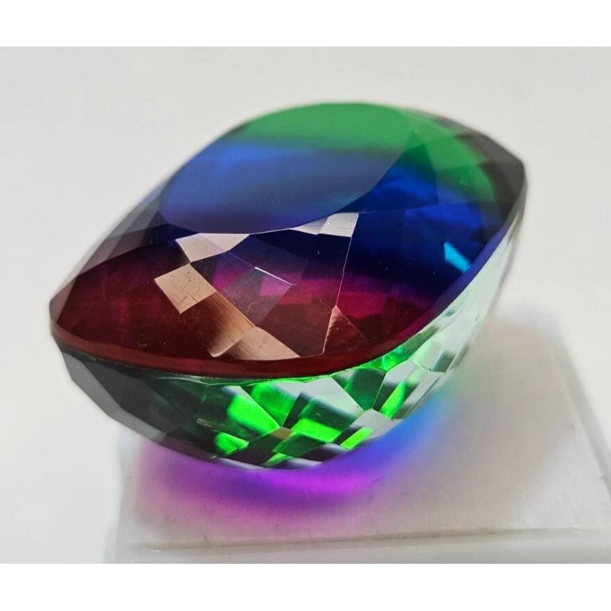 Stunning Natural Tourmaline Bi-Color 75+ Ct Cushion Cut Certified Gemstone