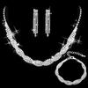 Diamond Tassel Rhinestone Claw Chain Necklace Set - Fashionable Dress Accessories