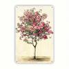 Vintage Botanical Flower Tree Metal Wall Art Rustic Tin Sign For Home Bar Decor 8x12 Inch Plaque