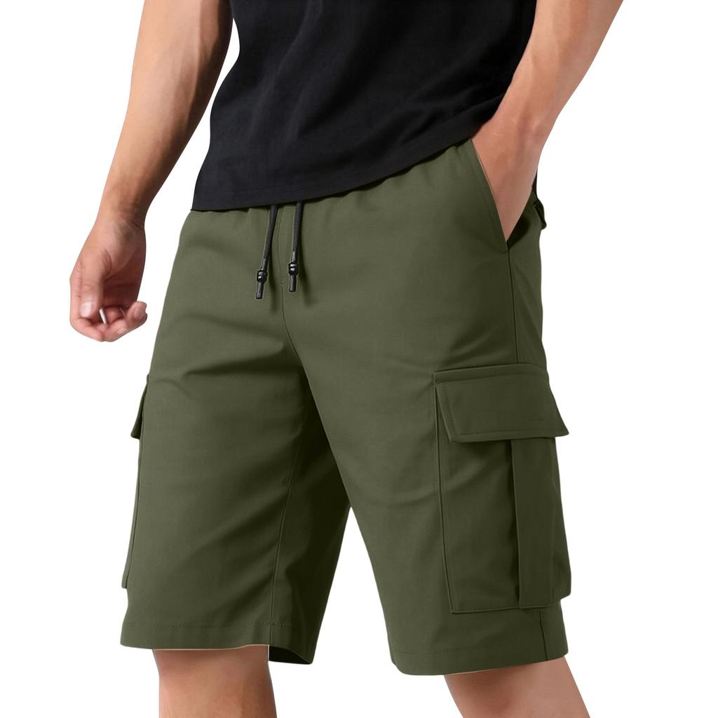 Men's Multi-Pocket Cargo Shorts for Big Size, Relaxed Fit Casual Work Shorts with Deep Pockets and Belt Loops, Summer Outdoor
