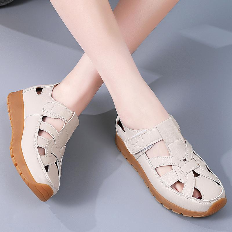 Women's Sandals Summer Essentials Mary Jane Black Beach Flat Shoes Casual Soft Roman Sandals for Girl Plus Size