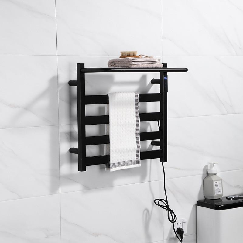 Bathroom LED Digital Display Constant Temperature Drying Storage Rack Stainless Steel Intelligent Electric Towel Rack