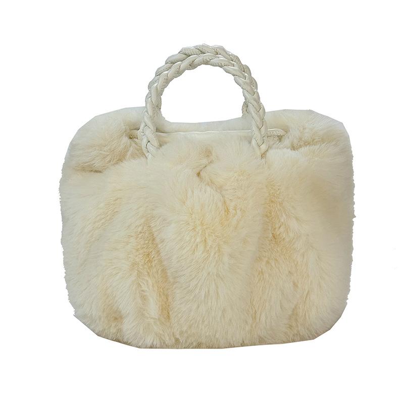 Ручная пушистая сумка женская осень и зима новая 2025 плиссированная сумка-облако премиальная плюшевая сумка сумка через плечо сумка-мессенджер