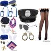Stylish Pilot Flight Attendant Costume Set With Beret Scarf Gloves Sunglasses And Badge