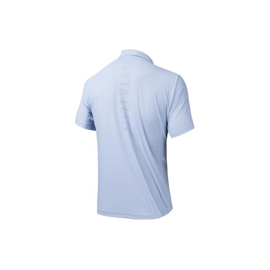 Anta Training Series Solid Color Comfortable Breathable Versatile Short Sleeve Polo Shirt Men Tops Light-Smoke-Blue 152627103D-1