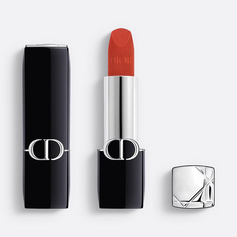 Dior Rouge Dior 840 Velvet Matte Lipstick, Warm Orange-Red Long-Wearing Lipstick красный