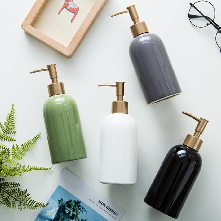 Ceramic Soap Dispenser Bathroom Hand Sanitizers Container Shampoo Shower Gel Press Bottle